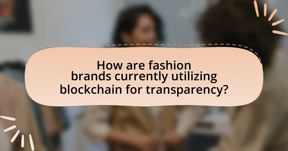 How are fashion brands currently utilizing blockchain for transparency?