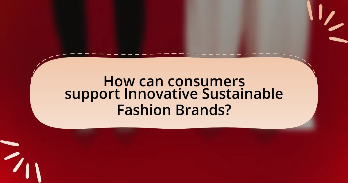 How can consumers support Innovative Sustainable Fashion Brands?