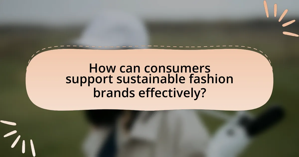 How can consumers support sustainable fashion brands effectively?