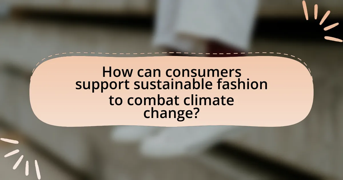 How can consumers support sustainable fashion to combat climate change?