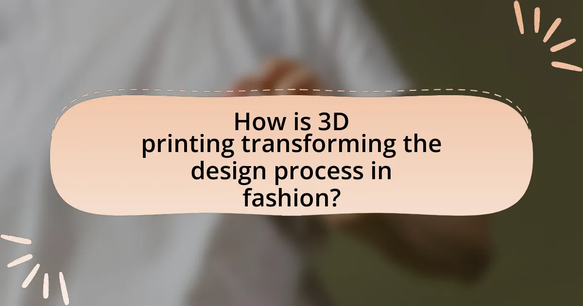 How is 3D printing transforming the design process in fashion?