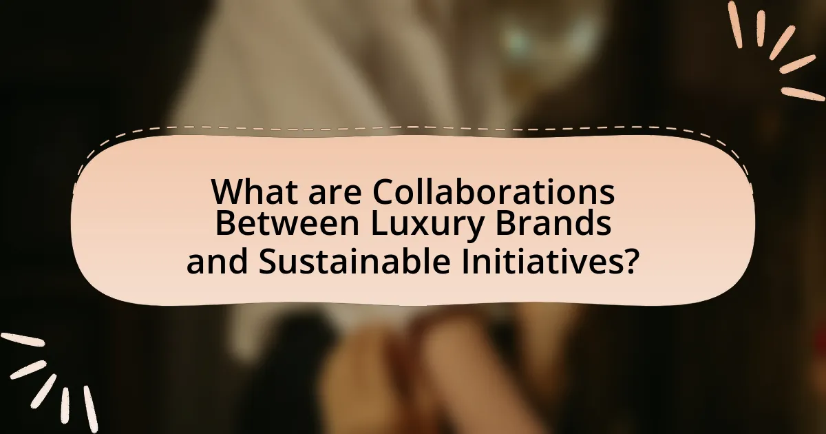 What are Collaborations Between Luxury Brands and Sustainable Initiatives?