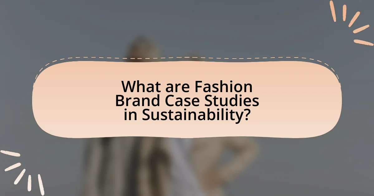 What are Fashion Brand Case Studies in Sustainability?