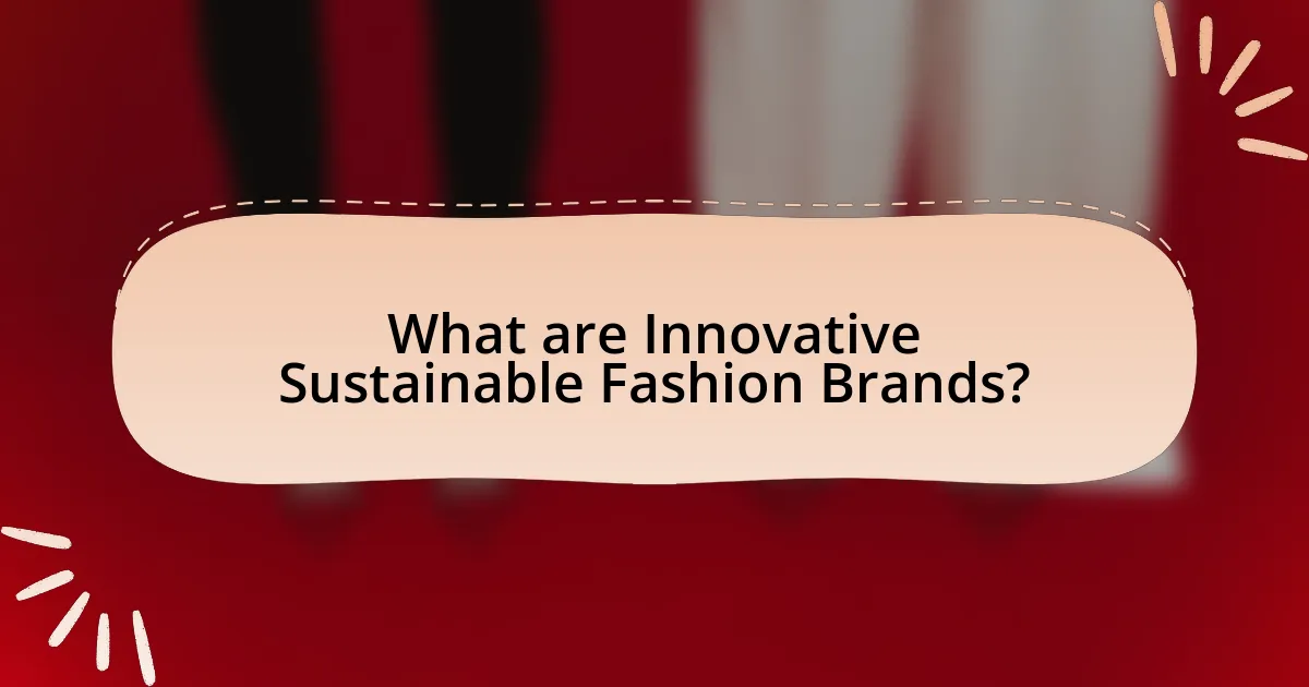 What are Innovative Sustainable Fashion Brands?