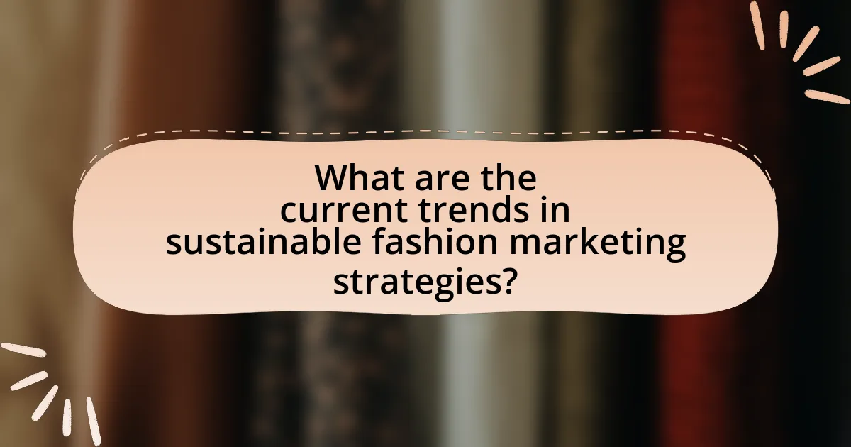 What are the current trends in sustainable fashion marketing strategies?