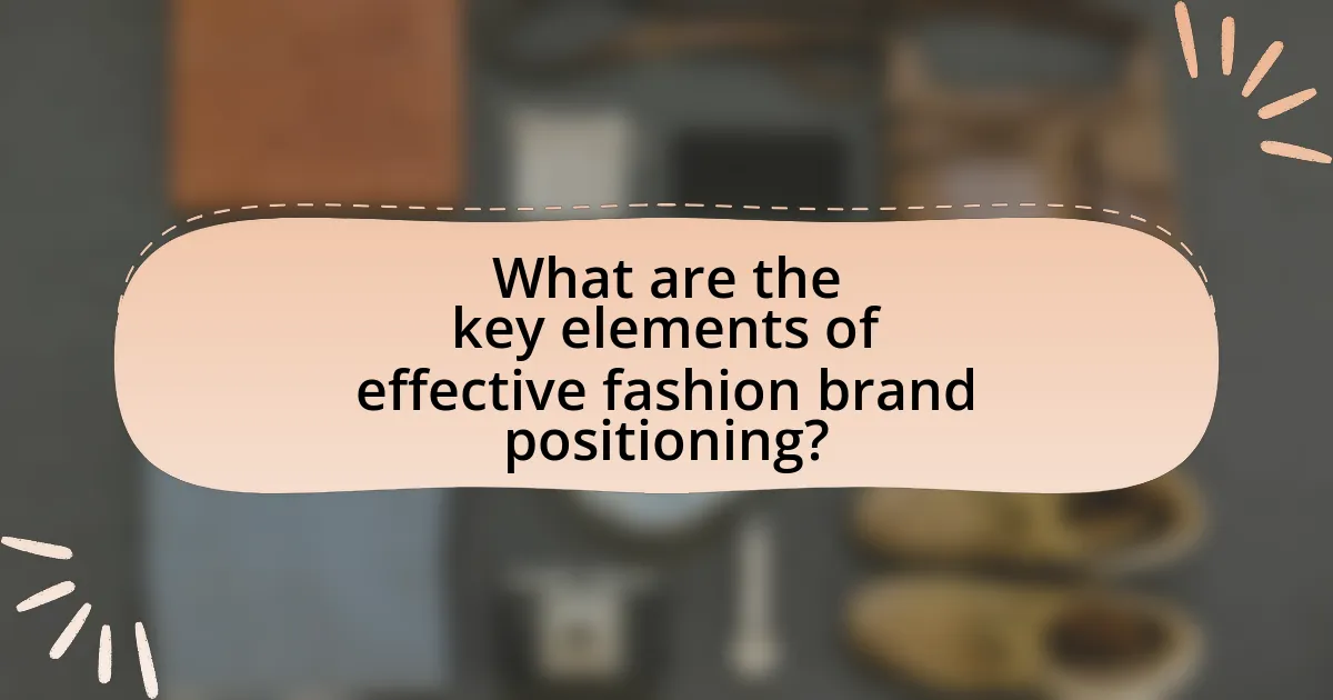 What are the key elements of effective fashion brand positioning?