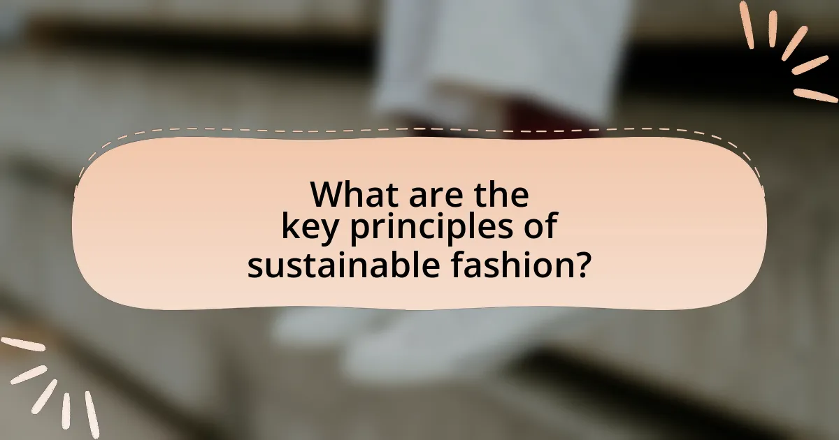 What are the key principles of sustainable fashion?