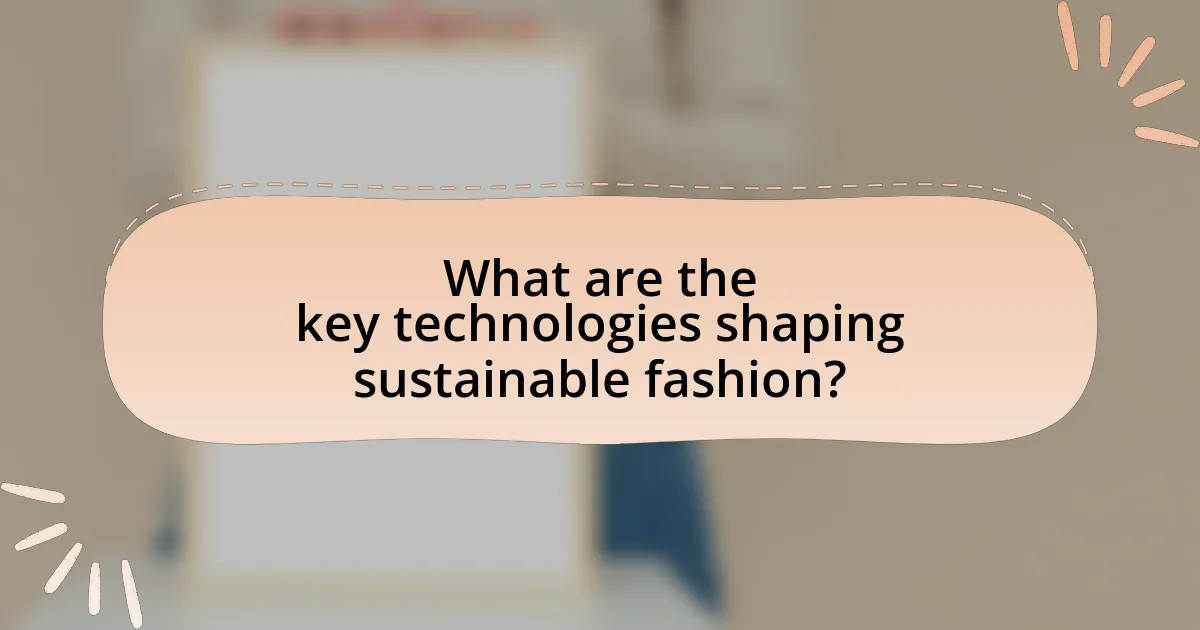 What are the key technologies shaping sustainable fashion?
