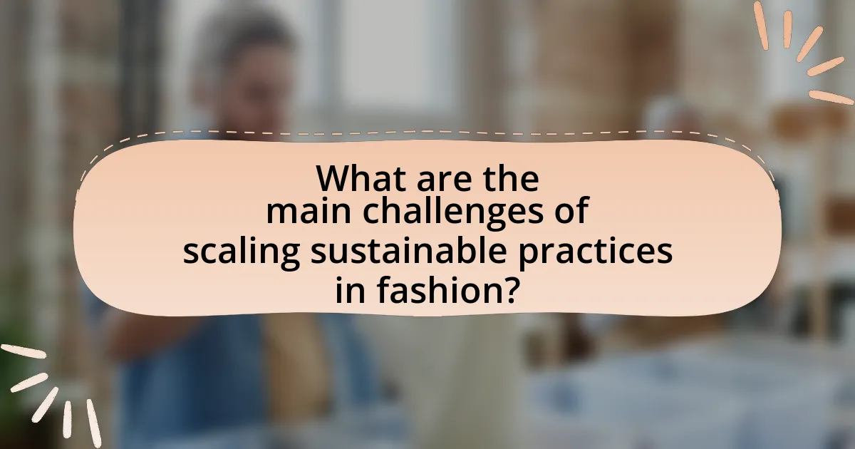 What are the main challenges of scaling sustainable practices in fashion?