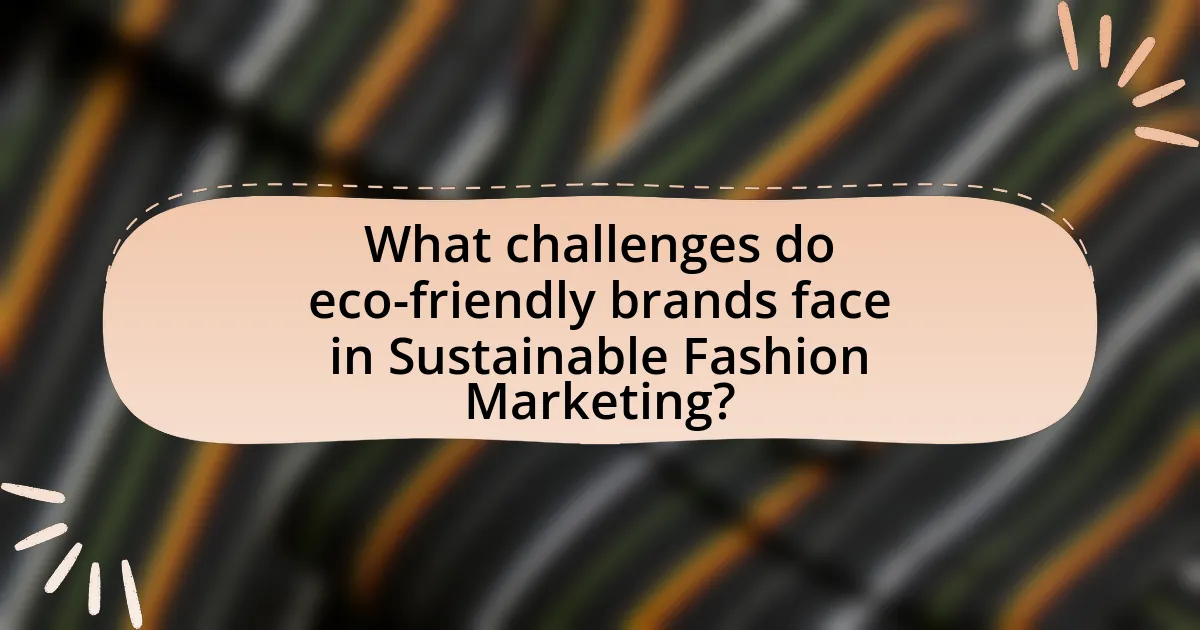 What challenges do eco-friendly brands face in Sustainable Fashion Marketing?