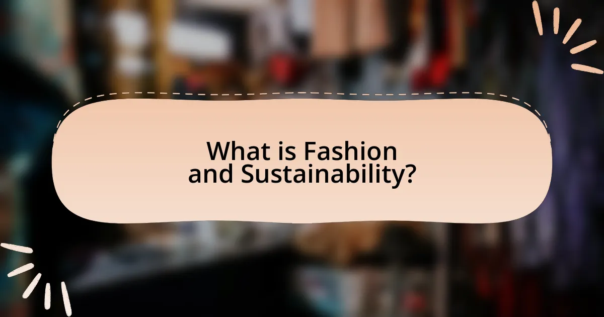 What is Fashion and Sustainability?