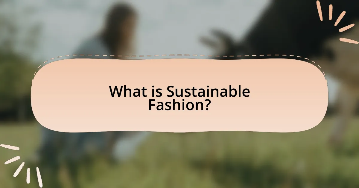 What is Sustainable Fashion?