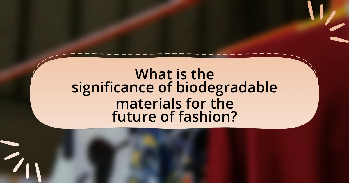 What is the significance of biodegradable materials for the future of fashion?